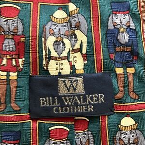 Bill Walker Clothier Men’s Silk Necktie Christmas Nutcrackers Made In USA